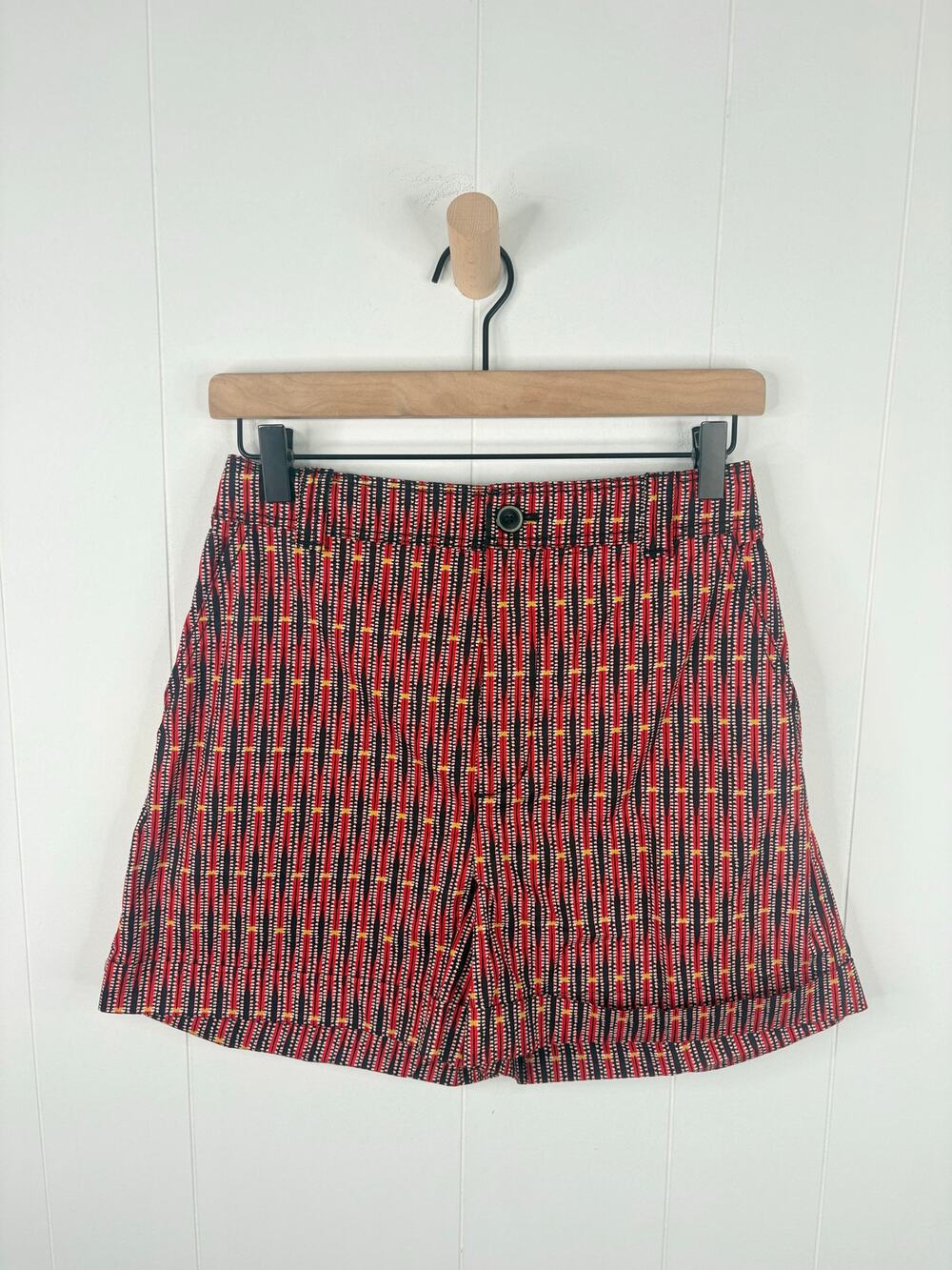 Maeve | Geo High Rise Shorts Size 6 Red Boho Indie Hipster